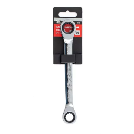 Ключ накидной трещоточный, 12 х 14мм, CrV, зеркальный хром Matrix 14499 купить в Уфе