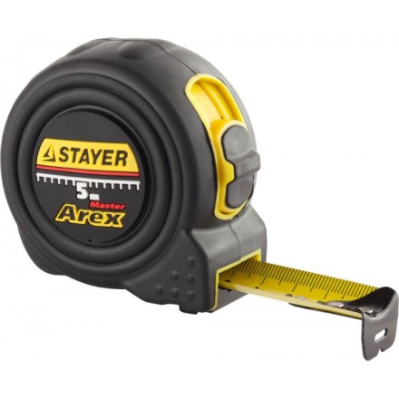 Рулетка STAYER &quot;PROFI&quot; &quot;AREX&quot;, двухкомпонентный противоударный корпус, упрочненное полотно, 5м/19мм 3410-05_z01 купить в Уфе
