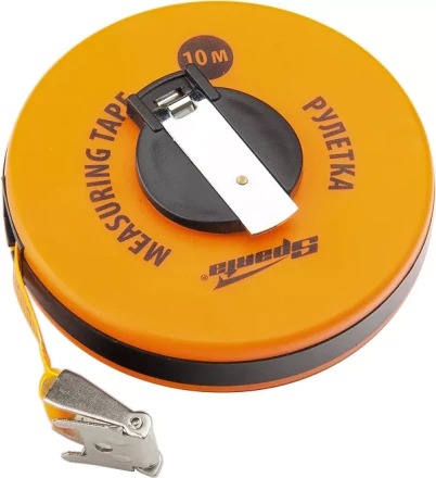 Рулетка геодезическая 10 м х 12,5 мм SPARTA ПВХ закрытый круглый корпус 312115 купить в Уфе