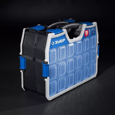 ЗУБР АМУР-11, 462 х 365 х 92 мм, Пластиковый органайзер со съемными лотками (38042-11) купить в Уфе