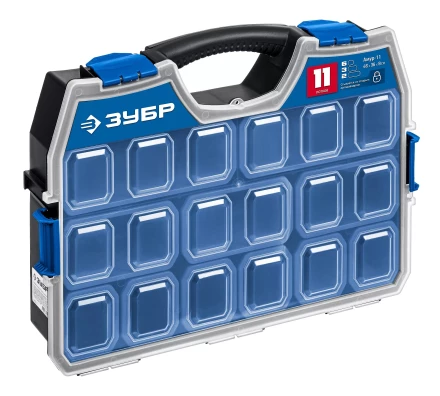 ЗУБР АМУР-11, 462 х 365 х 92 мм, Пластиковый органайзер со съемными лотками (38042-11) купить в Уфе
