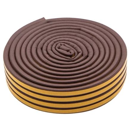 Уплотнитель резиновый, 12 м, профиль &quot;D&quot;, коричневый Сибртех 88910 купить в Уфе