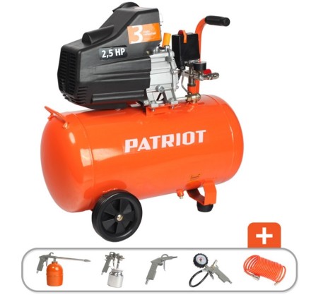Компрессор масляный поршневой прямой привод PATRIOT EURO 50-260K набор KIT 5B купить в Уфе
