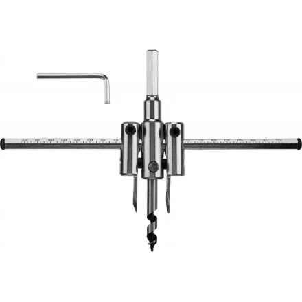Сверло ЗУБР &quot;МАСТЕР&quot; регулируемое по дереву, двухрезцовое &quot;Балеринка&quot;, d=40-200мм, 1-30мм, в блистере 29440-200 купить в Уфе