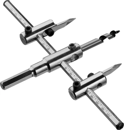 Сверло ЗУБР &quot;МАСТЕР&quot; регулируемое по дереву, двухрезцовое &quot;Балеринка&quot;, d=40-200мм, 1-30мм, в блистере 29440-200 купить в Уфе