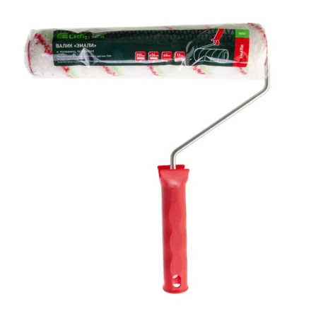 Валик &quot;Эмали&quot; , 250 мм, ворс 12 мм, D - 36 мм, D ручки - 6 мм, полиамид, полиакрил Сибртех 80201 купить в Уфе