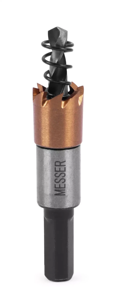 HSS-TiN коронка MESSER 13мм с центр. сверлом и толкающей пружиной для лист. материала до 2 мм ц/х