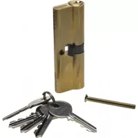 Механизм ЗУБР "МАСТЕР" цилиндровый, тип "ключ-ключ", цвет латунь, 5-PIN, 90мм 52101-90-1