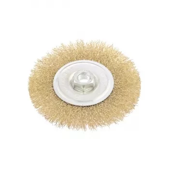 Щетка для УШМ, 125 мм, М14, плоская, латунированная витая проволока  MATRIX 74651 купить в Уфе