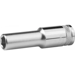 Торцовая головка KRAFTOOL "INDUSTRIE QUALITAT", удлиненная, Cr-V, FLANK, хромосатинированная, 1/2", 10 мм 27807-10_z01