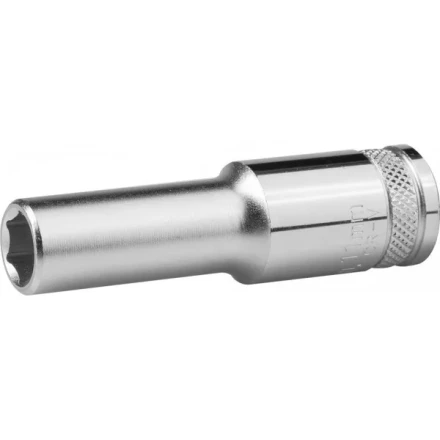 Торцовая головка KRAFTOOL &quot;INDUSTRIE QUALITAT&quot;, удлиненная, Cr-V, FLANK, хромосатинированная, 1/2&quot;, 10 мм 27807-10_z01 купить в Уфе