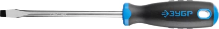 Отвертка ЗУБР &quot;ПРОФИ&quot; хромованадиевая сталь, двухкомпонентная рукоятка, магнит наконечник, SL8,0x150мм 25231-8.0-150_z01 купить в Уфе