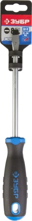 Отвертка ЗУБР &quot;ПРОФИ&quot; хромованадиевая сталь, двухкомпонентная рукоятка, магнит наконечник, SL8,0x150мм 25231-8.0-150_z01 купить в Уфе