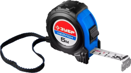 Рулетка ЗУБР "НЕЙЛОН", нейлоновое покрытие, упрочненное полотно, ударопрочный обрезиненный корпус, 5м/19мм 34056-05-19_z01 купить в Уфе