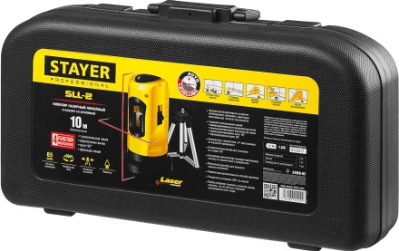 Нивелир лазерный линейный SLL-2, STAYER 34960-H2, штатив, кейс, 10м, точн. +/-0,5 мм/м 34960-H2 купить в Уфе