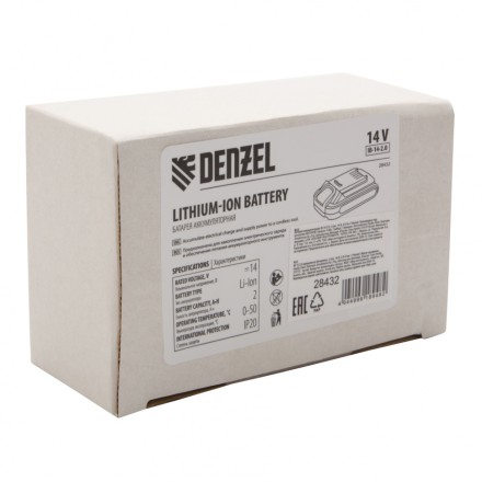 Батарея аккумуляторная Denzel IB-14-2.0, Li-Ion, 14 В, 2.0 А/ч 28432 купить в Уфе