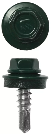 Саморезы ЗУБР &quot;ПРОФЕССИОНАЛ&quot; окраш., RAL 6005 зелен. насыщен., для крепл. кров. матер. к металл. констр., 5.5x25мм, 1800шт 4-300310-55-025-6005 купить в Уфе