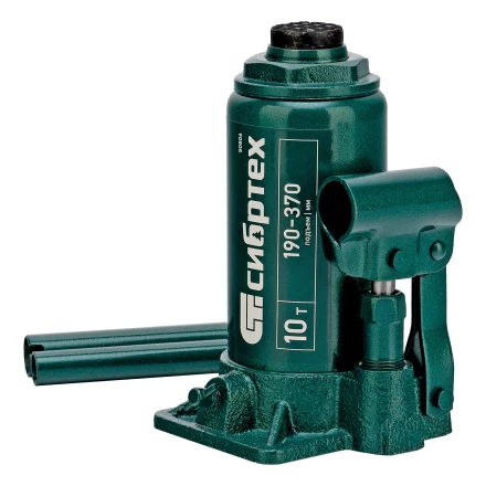 Домкрат гидравлический бутылочный Сибртех 50806, 10 т, 190-370 мм купить в Уфе