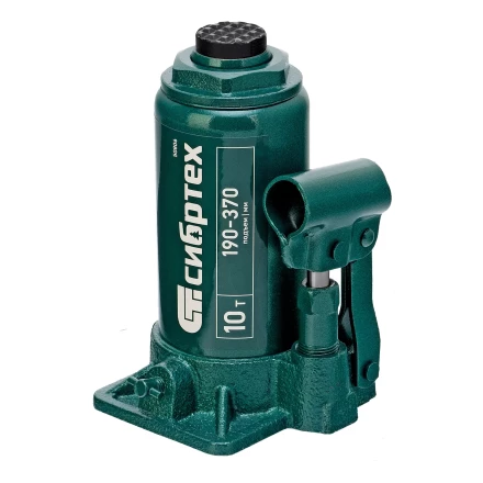 Домкрат гидравлический бутылочный Сибртех 50806, 10 т, 190-370 мм купить в Уфе