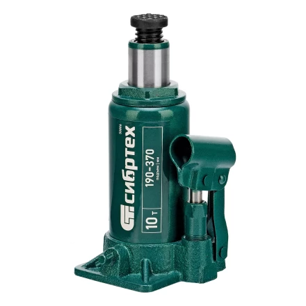 Домкрат гидравлический бутылочный Сибртех 50806, 10 т, 190-370 мм купить в Уфе