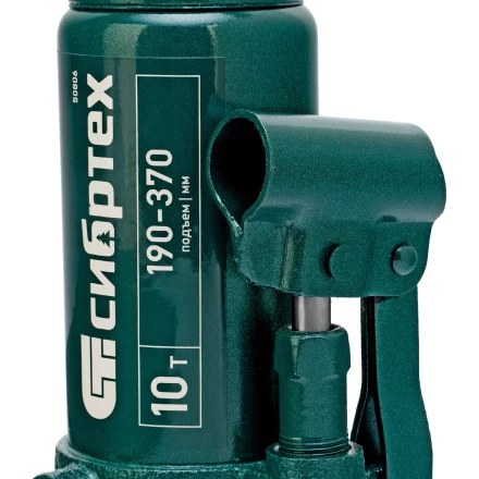 Домкрат гидравлический бутылочный Сибртех 50806, 10 т, 190-370 мм купить в Уфе