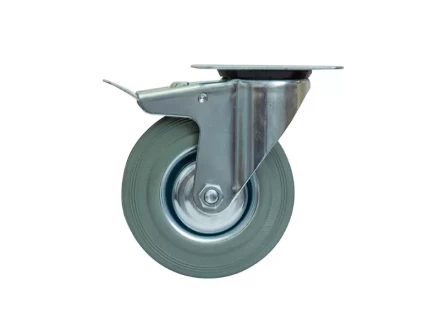 Колесо поворотное серая резина SCB 93 f 75 мм с тормозом 1027212 купить в Уфе