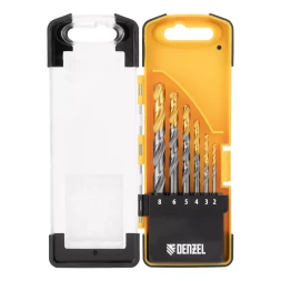 Набор сверл по металлу Denzel, 2-8мм, Р6М5К8-TiN, Golden Tip, 6 шт 723004