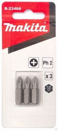 Биты Makita PH2 25мм 3шт (B-23466) купить в Уфе