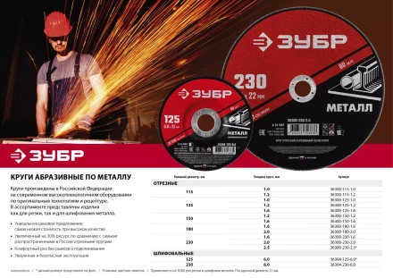 Круги отрезные абразивные по металлу серия МАСТЕР купить в Уфе