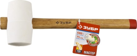 Киянка ЗУБР &quot;МАСТЕР&quot; резиновая белая, с деревянной рукояткой, 0,68кг 20511-680_z01 купить в Уфе