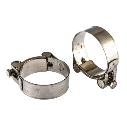 Хомуты металлические силовые 56-59 мм ширина 22 мм шарнирный W4 2 шт Сибртех 475433 купить в Уфе