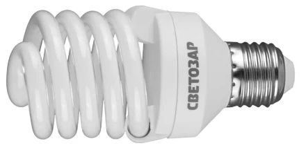 Энергосберегающая лампа СВЕТОЗАР &quot;КОМПАКТ&quot; спираль,цоколь E27(стандарт),Т2,яркий белый свет(4000 К),10000час,25Вт(125) 44454-25_z01 купить в Уфе