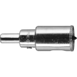 Коронка ЗУБР алмазная в сборе по кафелю, керамике с центрирующим сверлом и имбусовым ключом, зерно 60, 24мм 29850-24