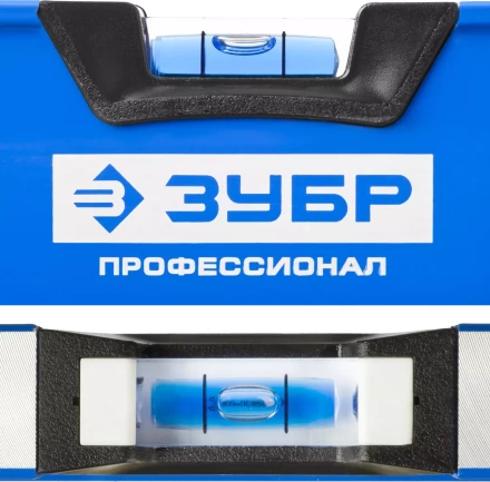 Уровень  ЗУБР &quot;ЭКСПЕРТ&quot; &quot;УСП - 2&quot;коробчатый усилен, 2 фрезерован баз поверхности, 3 ампулы, крашенный, с ручками, 100см 34587-100 купить в Уфе