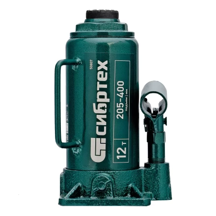 Домкрат гидравлический бутылочный Сибртех 50807, 12 т, 205-400 мм купить в Уфе