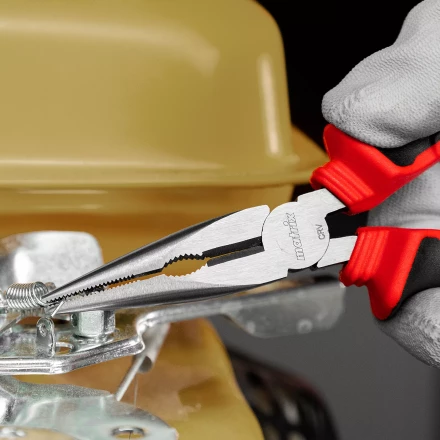 Длинногубцы прямые Matrix, 160 мм, хром-ванадий, двухкомпонентные рукоятки, 17309 купить в Уфе