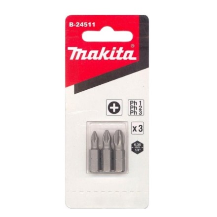 Биты Makita PH1,2,3 25мм 3шт (B-24511) купить в Уфе