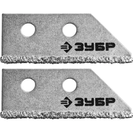 Лезвия ЗУБР &quot;ЭКСПЕРТ&quot; сменные с карбидным напылением для скребка 33417, 2шт 33417-S2 купить в Уфе