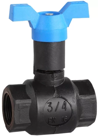 Кран шаровой ЗУБР полнопроходной &quot;мама-мама&quot;, бабочка, морозоуст корпус, 3/4&quot; 4-51530-PA-3/4 купить в Уфе