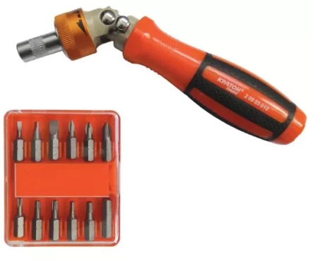 Отвертка-держатель бит реврсивно-рычажная Кратон Complect 12 в 1 2 09 05 010 купить в Уфе