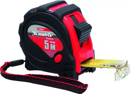 Рулетка Status magnet 3 fixations 7,5 м х 25 мм обрезиненный корпус зацеп с магнитом  MATRIX 31006 купить в Уфе