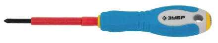ЗУБР &quot;ПРОФИ ЭЛЕКТРИК&quot;. Отвертка Cr-V, трехкомпонент рукоятка, высоковольтная до ~1000В, PH №0, 60 мм 25262-0-060 купить в Уфе