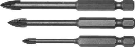 Набор ЗУБР &quot;ПРОФЕССИОНАЛ&quot;: Сверла по кафелю, керамике, с четырьмя режущими лезвиями 4, 6, 8 мм, 3 шт 29845-H3_z01 купить в Уфе