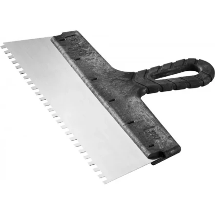 Шпатель ЗУБР &quot;СТАНДАРТ&quot; фасадный, стальное полотно, 300мм, зуб 6х6 10053-30 купить в Уфе