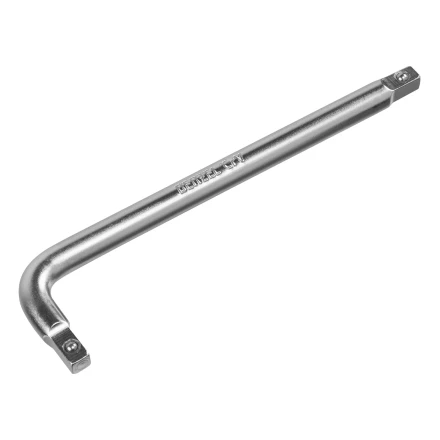 Вороток Г-образный, 150*40 мм, квадрат 1/4&quot;, CrV, матовый хром Denzel 14061 купить в Уфе