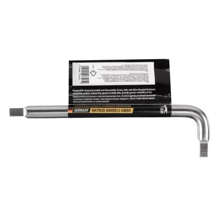 Вороток Г-образный, 150*40 мм, квадрат 1/4&quot;, CrV, матовый хром Denzel 14061 купить в Уфе