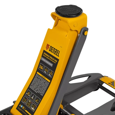 Домкрат гидравлический подкатной Denzel 51251, 3,8 т, 110-580 мм, быстрый подъем, низкий подхват, проф. купить в Уфе