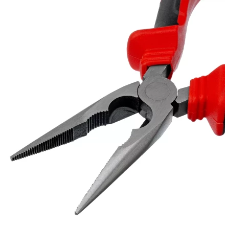 Длинногубцы прямые Matrix, 180 мм, хром-ванадий, двухкомпонентные рукоятки, 17310 купить в Уфе