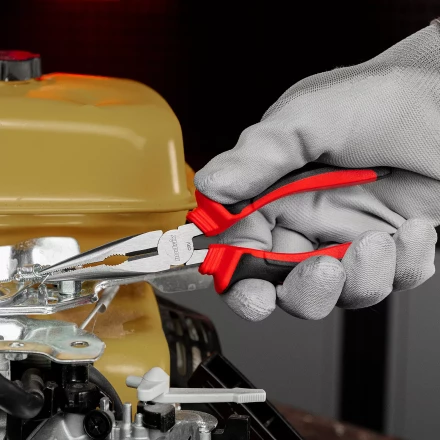 Длинногубцы прямые Matrix, 180 мм, хром-ванадий, двухкомпонентные рукоятки, 17310 купить в Уфе