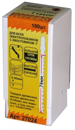 Пилка для электролобзика T144 DF BiM 1шт/100 Энкор 27024 купить в Уфе